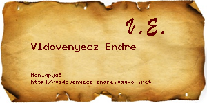 Vidovenyecz Endre névjegykártya